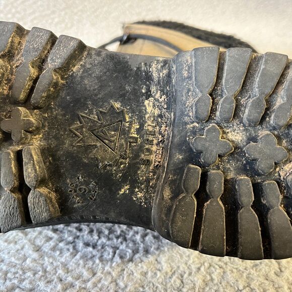 Sorel Kaufman Canada Wool Lined Boots Mens 9 Green Khaki Steel Shank Winter USA - Picture 7 of 11